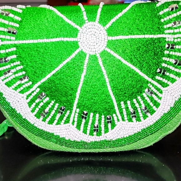 America & Beyond Lime Green Beaded Bag - Limited Addituon - Picture 2 of 7